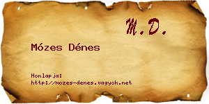 Mózes Dénes névjegykártya